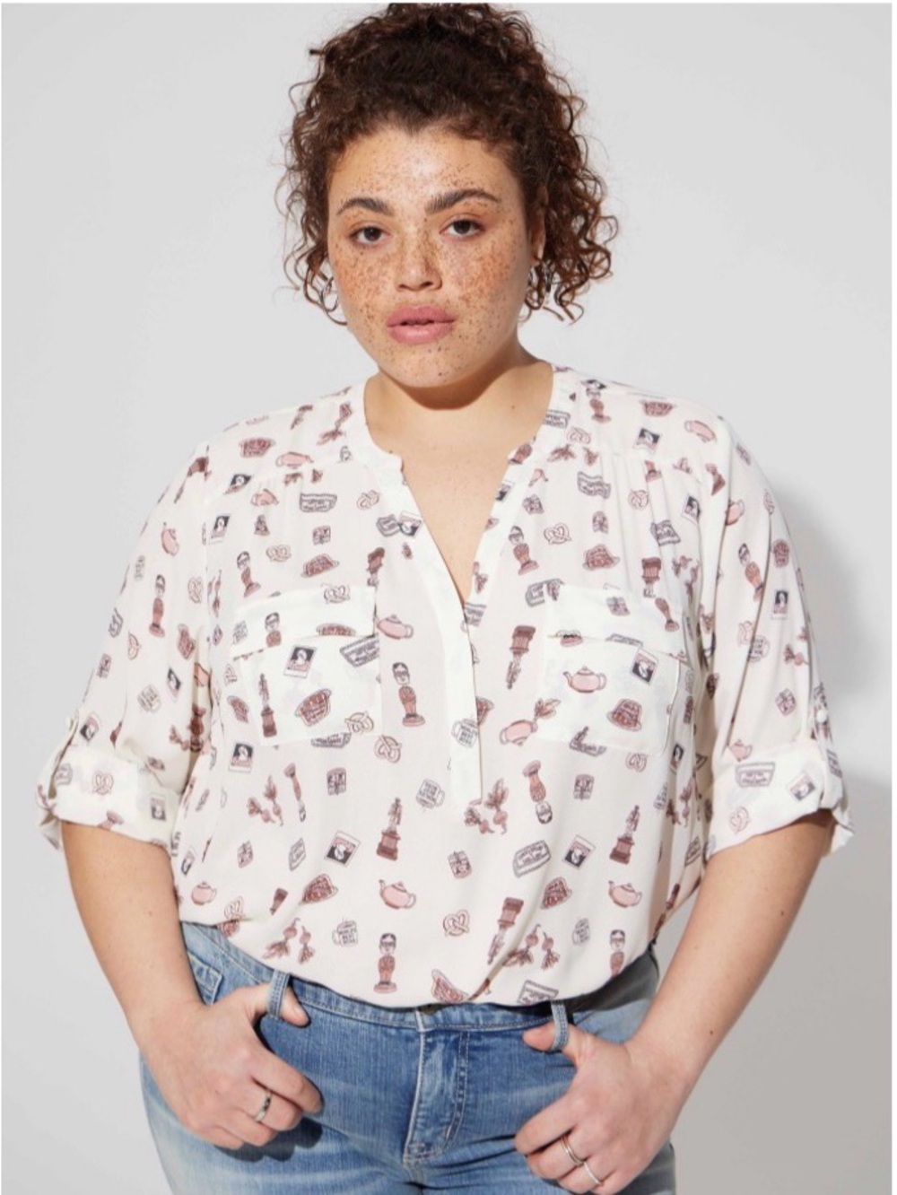 torrid Harper top with ‘The Office’ themed print